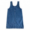 Girls Sleeveless Round Neck Embroidered Straight Denim Dress