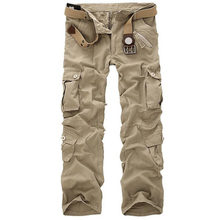 Men's Trousers Cotton Spandex Loose Baggy Outdoor Hiking Cargo Straight Work Pants