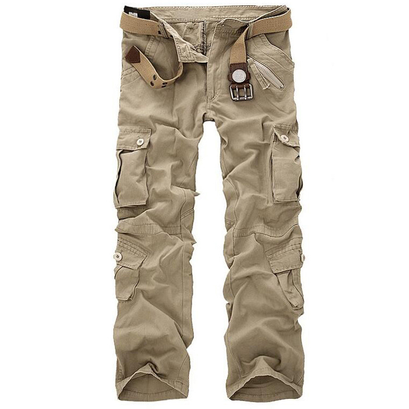Men's Trousers Cotton Spandex Loose Baggy Outdoor Hiking Cargo Straight Work Pants