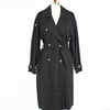 Women Outerwear Windproof Jacket Double-Breasted Long Dust Trench Coat with Waist Belt