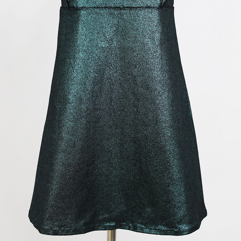 Girls Round Neck Metallic Shinning Ruffle Sleeveless A-Line Party Dress