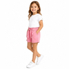Custom Girls Summer Pink Elastic Waist Casual Cotton Shorts