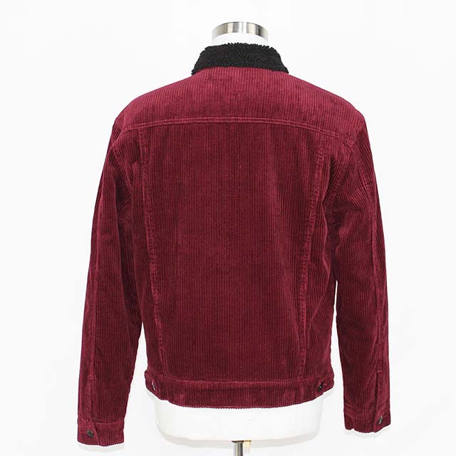 Men's Casual Corduroy Winter Trucker Jacket with Sherpa Lining