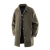 Men's Spring Autumn Oversized MID-Length Casual Solid Color Trench Coat