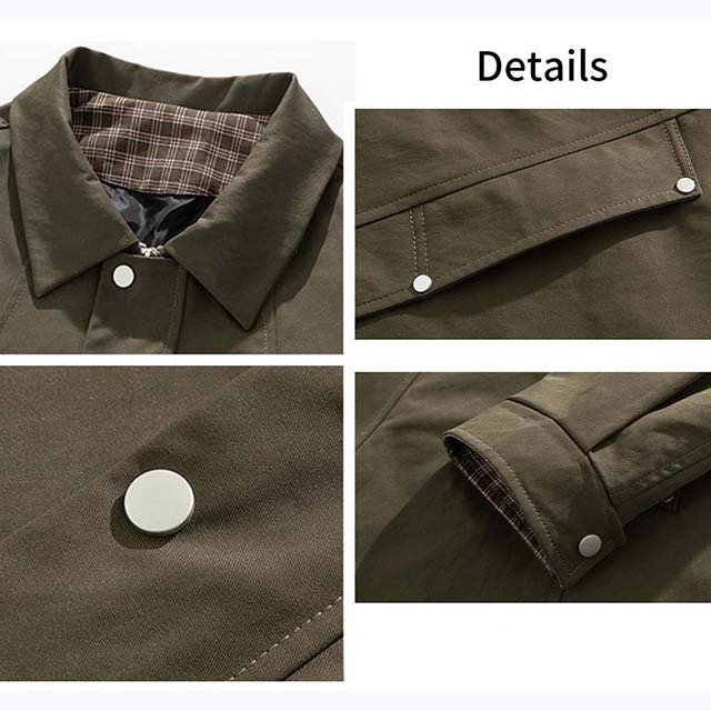 Men's Spring Autumn Oversized MID-Length Casual Solid Color Trench Coat