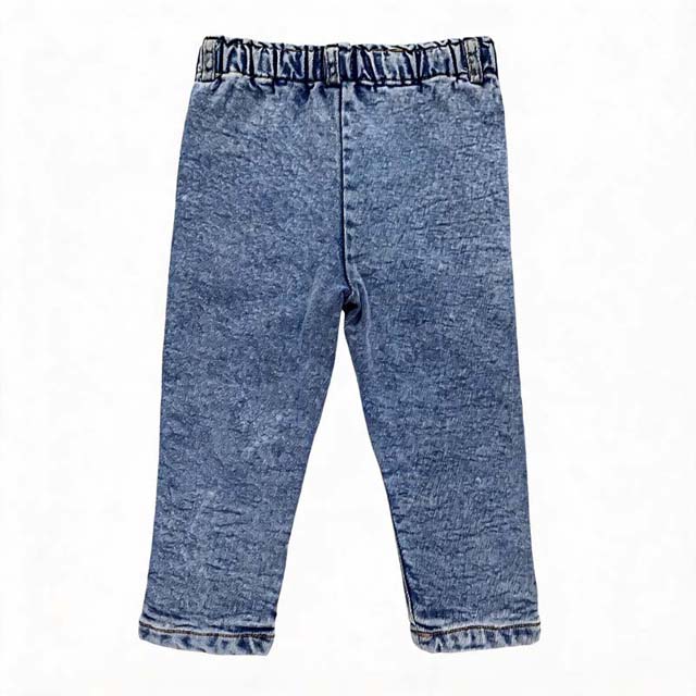 Kids Custom Embroidery Elastic Waist Straight Leg Denim Lined Jeans