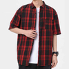 Men's Summer Breathable Custom Loose Short Sleeve Plaid Shirt