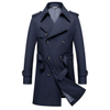 Men's High Quality Spring Autumn MID-Length Double-Breasted Trench Coat with Belt