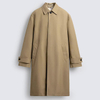 Men's Spring Loose Fit Lapel Solid Color Lined Long Trench Coat