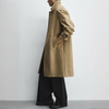 Men's Spring Loose Fit Lapel Solid Color Lined Long Trench Coat