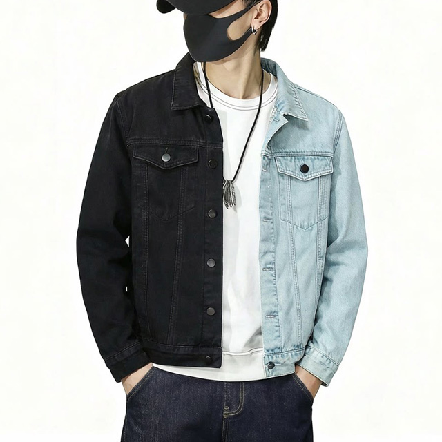 Men's Contrast Color Spring/Autumn Denim Cotton Hybrid Trucker Jacket