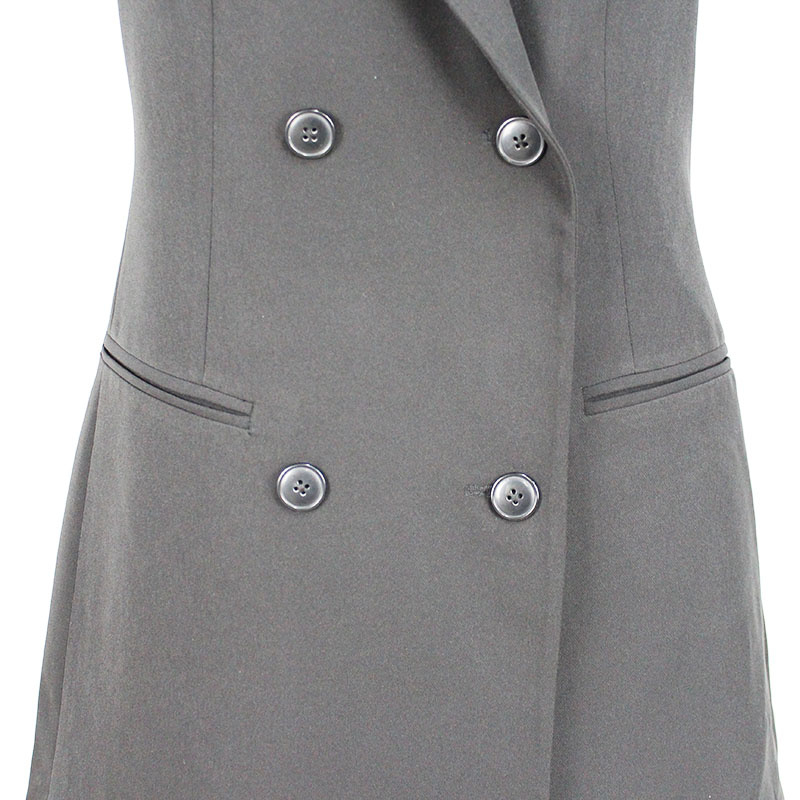 Women's Fashion Double-Breasted Sleeveless Shawl Lapel Suit Vest Blazer Jacket