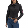 Women Custom Embroidery Cotton Versatile Western Button Shirt