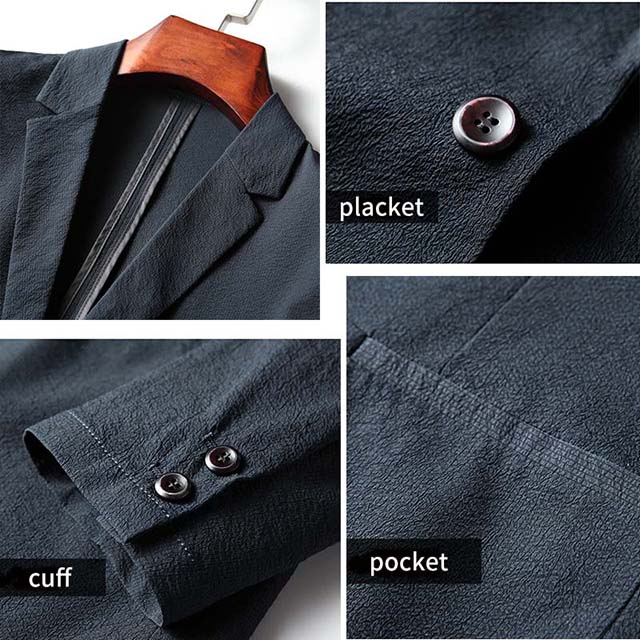 Men's Breathable Lightweight Luxury Business Casual Blazer Suit