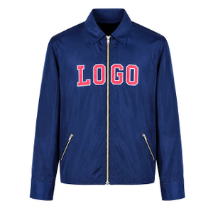 Men's Polyester Custom Print Sports Lapel Zipper Bomber Jacket