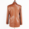 Women's Brown PU Leather Fashion Plus Size Loose Fit Blazer Suit