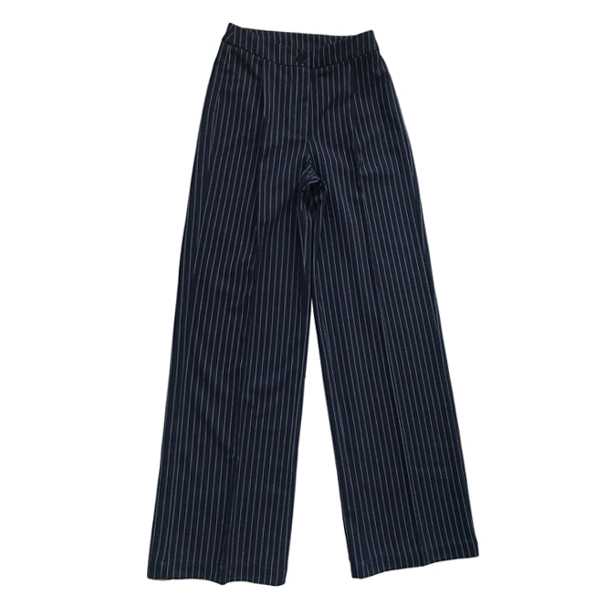 Navy color vertical stripe dress pants