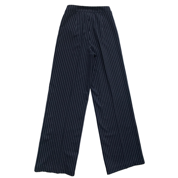 Navy blue striped women casual dress suit pants