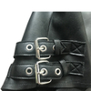Fashion Zipper up Outdoor Jacket PU Faux Leather Jacket with Metal Buckle for Woman