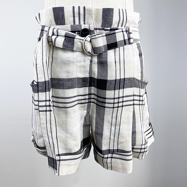 plaid shorts with D ring