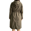 Olive Green Long Jacket Dust Coat Hooded Long Coat for Women