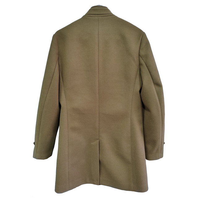 Melton coat with stand collar for men