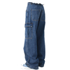 Men's Wholesale Denim Heavy Weight Loose Fit Straight Washed Cargo Baggy Jeans