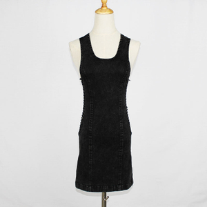Women's Slim Fit High-Elastic Sexy Sleeveless Denim Party Dress