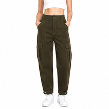Women's Elastic Waist Multi-Pocket Cargo Sports Outdoor Jogger Pants