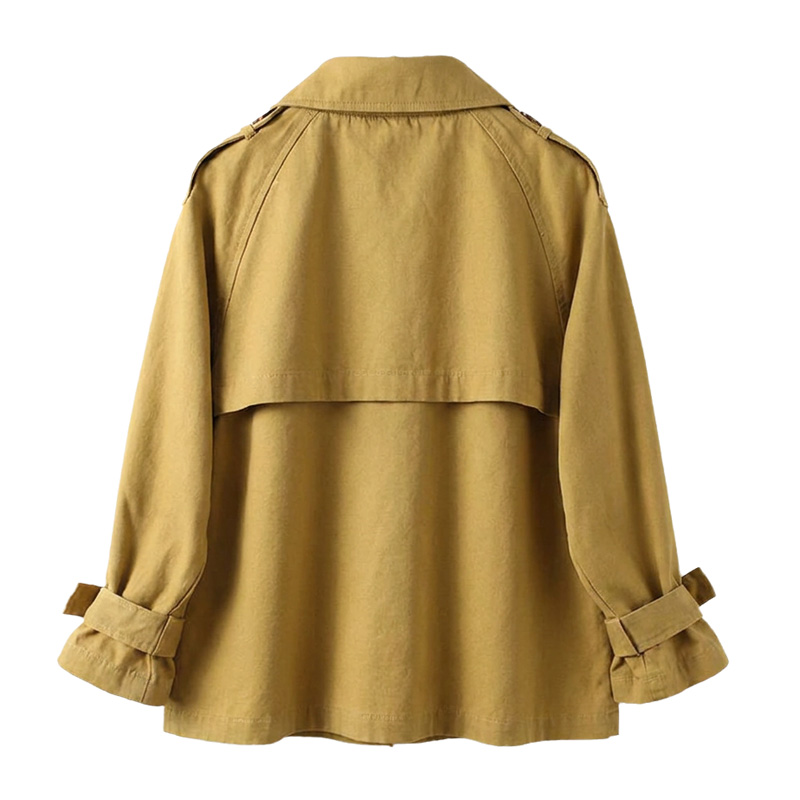 Girls' Cotton MID-Length Loose Windproof Single-Breasted Jacket Trench Coat