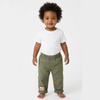 Boys Elastic Waist Outdoor Casual Cotton Twill Cargo Khaki Pants