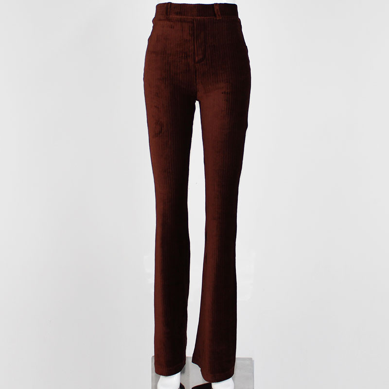 Women's Corduroy Comfort High Waist Stretch Slim Fit Flared Pants