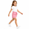 Custom Girls Summer Pink Elastic Waist Casual Cotton Shorts