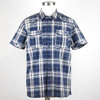 Men Custom Wholesale Summer Short Sleeve Casual Cotton Plaid Shirt