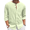 Men's Custom Wholesale Cotton Linen Long Sleeve Summer Beach Shirt