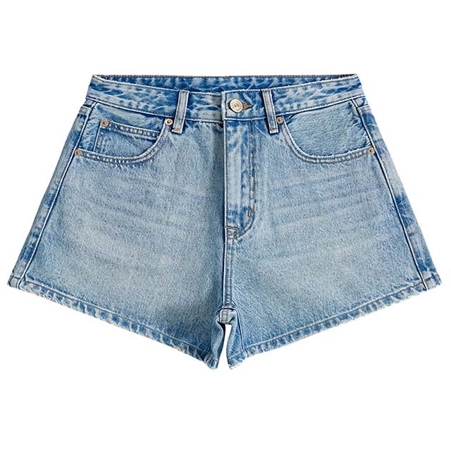 Women Cotton Denim Monkey Mustache Wash Summer Casual Jeans Work Shorts