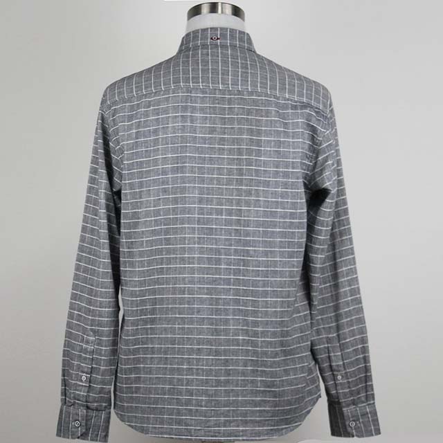 Men Yarn Dye Plaid Long Sleeve Business Versatile Cotton Shirt