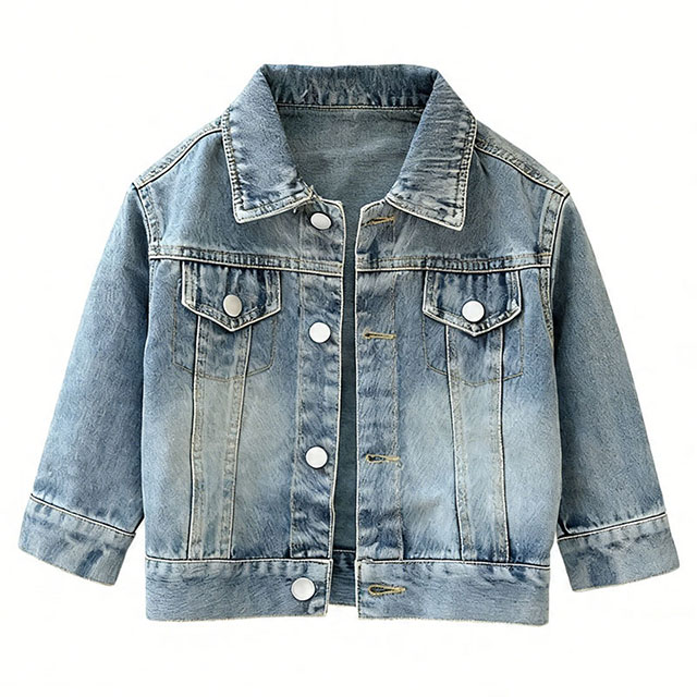 Children's Spring/Autumn Retro Loose Fit Cotton Denim Jacket