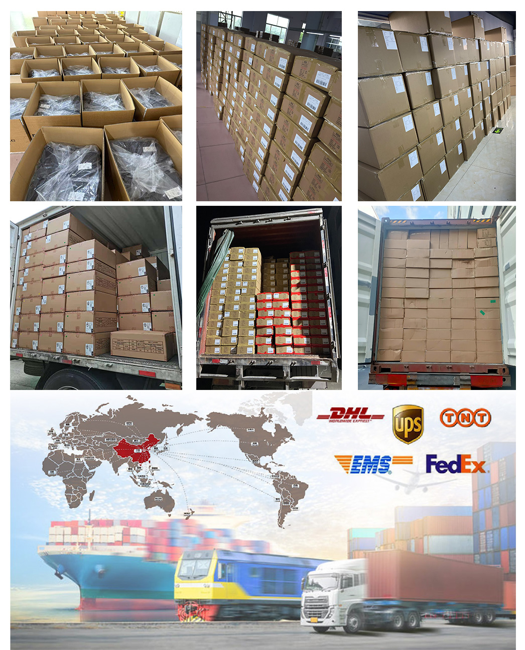 Packing and shipment: poly bags, export cartons, container loading and express options