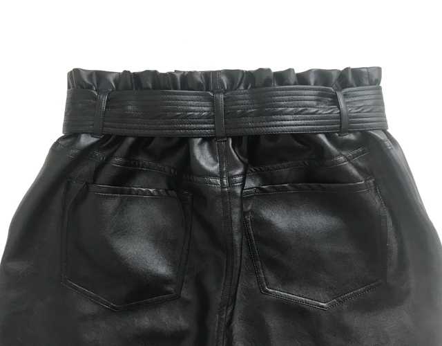 Black PU skirt with pockets