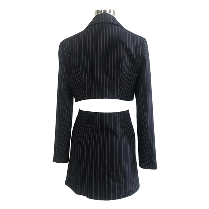 Navy stripe colorway woman set suit