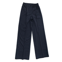 Navy blue striped women casual dress suit pants