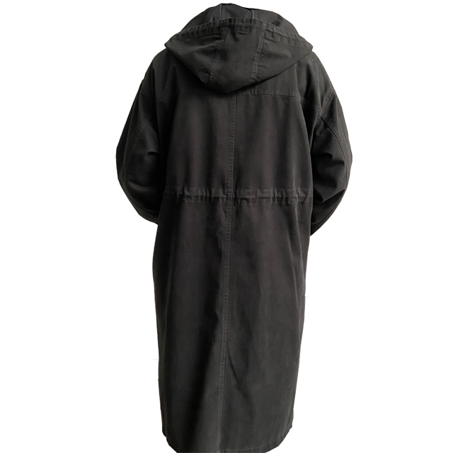 Black long jacket with hood