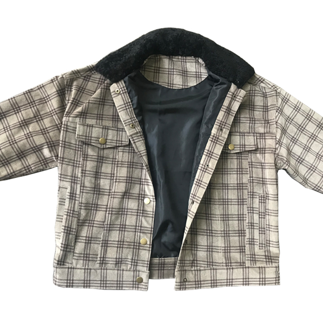 corduroy plaid jacket with pocket