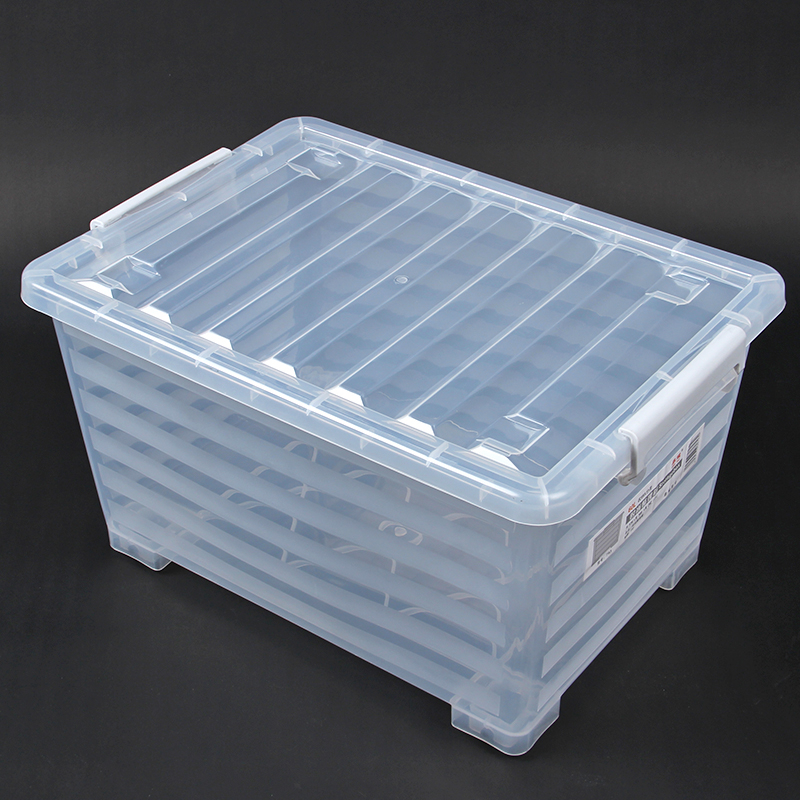 Plastic packing box plastic case packing storage container boxes with handles and wheels for household