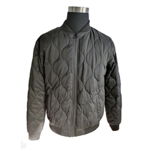 Men's Wave Quilted Winter Puffer Bomber Jacket