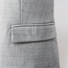 Women Spring/Autumn Grey Lightweight Textured Business Casual Work Suit