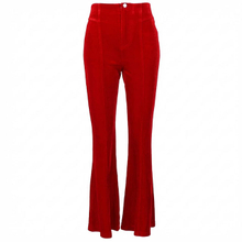 Women's Fashion Retro Stretch Suede Embossed Flared Long Pants
