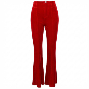 Women's Fashion Retro Stretch Suede Embossed Flared Long Pants