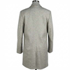Men's Melange Color Peak Lapel Business Melton Crombie Trench Coat
